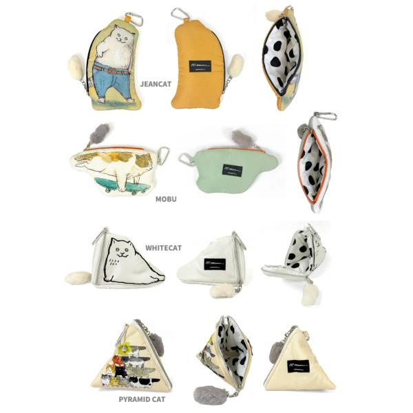 ヘミングス　Kathy Lam Catポーチ　カラビナ付きポーチ　猫ポーチ　ミニポーチ　コスメポーチ