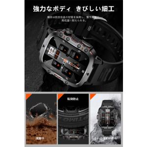 スマートウォッチ 軍用規格 通話機能 血圧 血...の詳細画像3