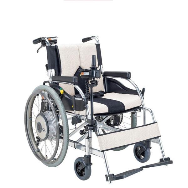 電動車椅子   折りたたみ 背折れ 自走式  車いす e-COLORS ライトグレー  KC-JWX...