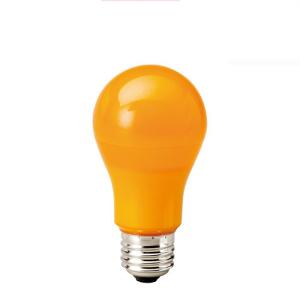 カラー電球 LED電球 オレンジ色 橙色 口金 E26  防水 調光 オレンジ 橙　MPL-B-5/ORANGE　｜maki-y