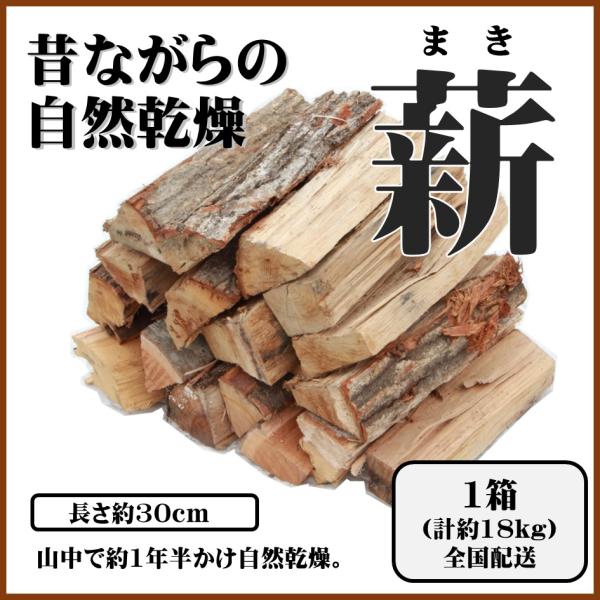 昔ながらの薪×1箱（自然乾燥）MIX約18〜20kg 長さL＝30cm