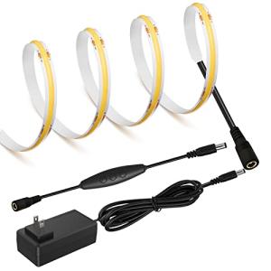 LEKE COB テープライトスーツLEDストリップライトフレキシブル 高密度 LEDテープライト 5m 320LEDs/m 電球色3000K DC1