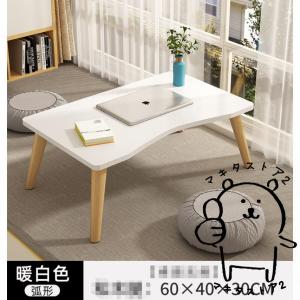 ローテーブル おしゃれ 木製 北欧 白 センタ...の詳細画像5