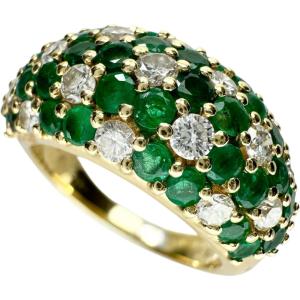 15.5号 三越ジュエリー フラワーモチーフ エメラルド 2.27ct 