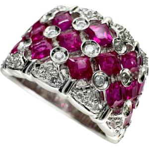 K18ルビー ダイヤ指輪 K18 ルビーリング#13 4.6g ルビー0.36ct ダイヤ0.29ct