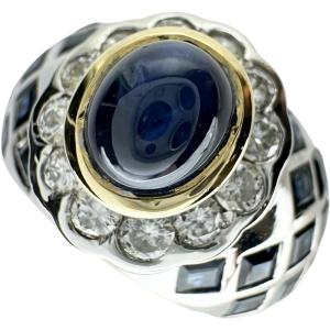 11号 フラワーモチーフ カボションサファイア 1.454ct その他1.73ct  