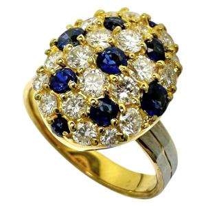 ジュネ K18WG サファイア ダイヤモンド リング 0.76ct D0.21ct 新入荷  