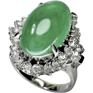 Pt900ラベンダーヒスイダイヤモンドリング J9.99ct D0.45ct
