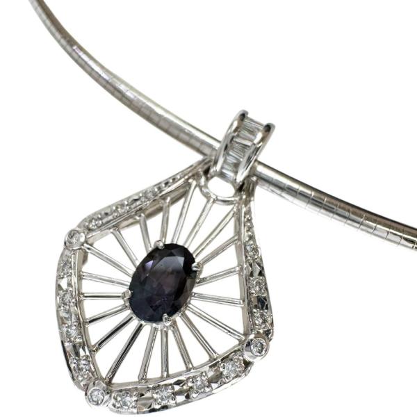 ブラジル産アレキサンドライト 0.99ct ダイヤモンド 0.29ct ネックレス Pt900プラチ...