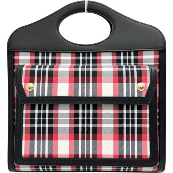 BURBERRY/バーバリー 2WAY ショルダー ミニポケットバッグ ハンドバッグ レザー/ナイロ...