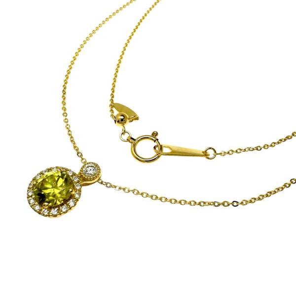 スフェーン 0.84ct ダイヤモンド 計0.18ct ネックレス K18ゴールド 3.4g 46c...