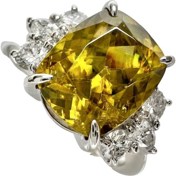 11.5号 スフェーン 2.827ct ダイヤモンド 0.39ct リング・指輪 Pt900プラチナ...