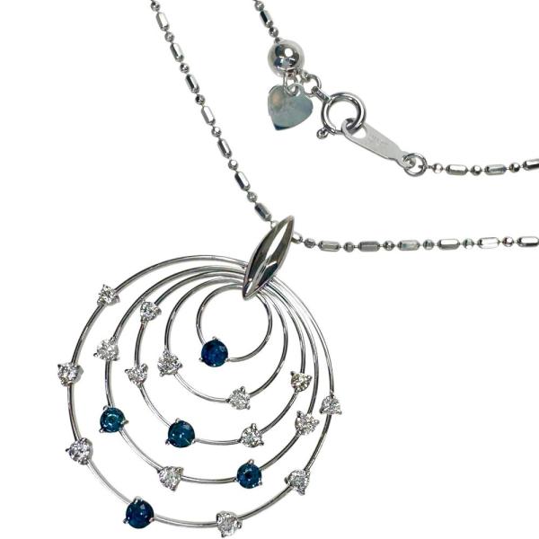 アレキサンドライト 0.34ct ダイヤモンド 0.43ct ネックレス K18WGホワイトゴールド...