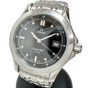 OMEGA◇SEAMASTER/クォーツ腕時計/アナログ/ステンレス/NVY/SLV/小傷有