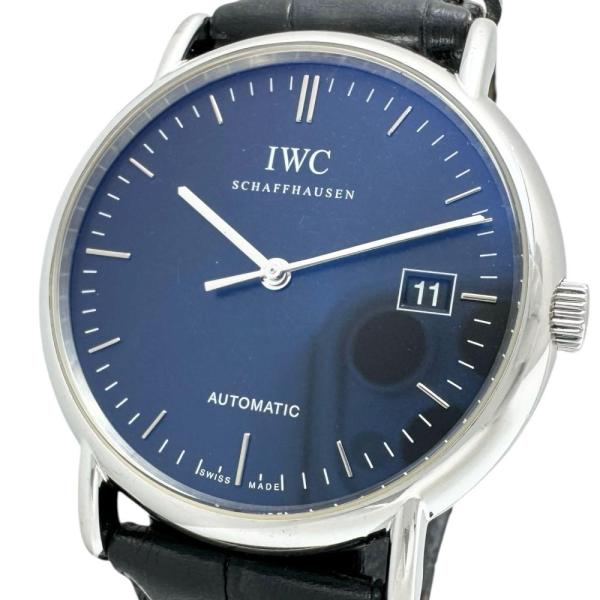 IWC IW353304 ポートフィノ 腕時計 ステンレススチール/レザー 自動巻き/オートマ ブラ...