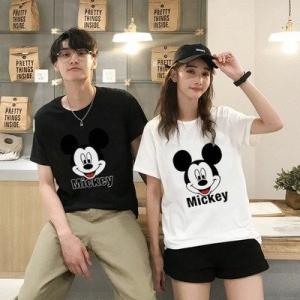 Tシャツ レディース メンズ 男女兼用 カットソー Oネック 半袖 プリントtシャツ ミッキーマウス ペアルック カップル 恋人 記念日 プレゼント Manokoi Fs7760 まのこい商店 通販 Yahoo ショッピング