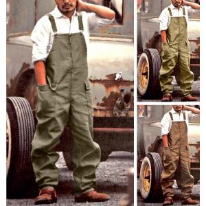 オーバーオール メンズ 繋ぎ サロペット 無地 アウター