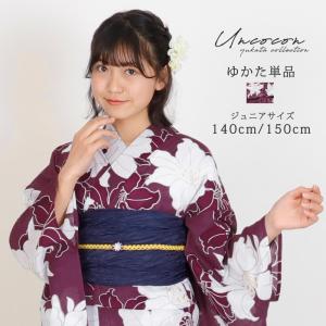 ジュニア 女の子用 夏着物 紗 洗える着物 小紋 子供着物 長襦袢付き