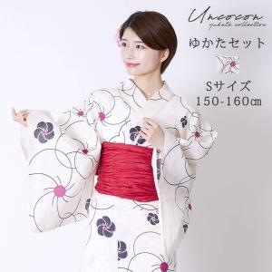 紅一点】ブランド 子供浴衣 2点セット 女の子浴衣 ＆ しわ兵児帯 130