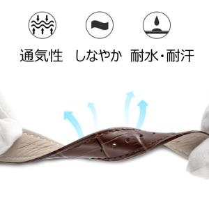 時計バンド 牛革 腕時計 本革 ワニ革型押し ...の詳細画像1