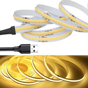 LEKE COB テープライトLEDストリップライトフレキシブル 高密度間接照明 LEDテープライト 3m 320LEDs/m 電球色3000K