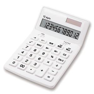 アスカ 電卓 抗菌電卓 C1249W ホワイト 12桁 税計算 チルト付き ルート メモリー 2電源