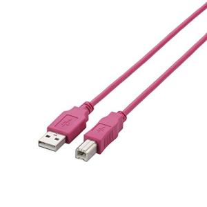 エレコム USBケーブル 【B】 USB2.0 (USB A オス to USB B オス) 3m ピンク U2C-BN30PN｜makotoya1259