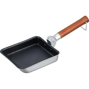 和平フレイズ 玉子焼き器 12×14cm ハンドル折りたたみ式 コンパクト収納 キャンプ アウトドア IH・ガス対応 RA-9409｜makotoya1259