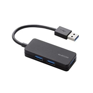 エレコム USB3.0 ハブ 3ポート バスパワー ブラック U3H-K315BBK｜makotoya1259