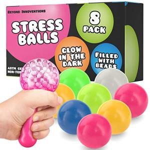 Sticky Stress Ball フィジェット8個パック 暗闇で光るスクイーズボール ストレスおもちゃ 天井と壁にくっつく ストレス解消ギフ｜makotoya1259