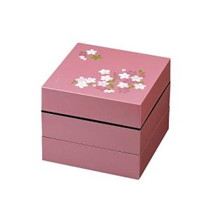 正和 『重箱』 間仕切り付き 宇野千代 オードブル重三段 18cm あけぼの桜 ピンク｜makotoya1259