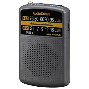オーム電機 AudioComm AM/FMポケットラジオ グレー RAD-P135N-H 03-5532 OHM｜makotoya1259