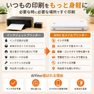 モバイルサーマルプリンター A4 感熱式 スマ...の詳細画像5