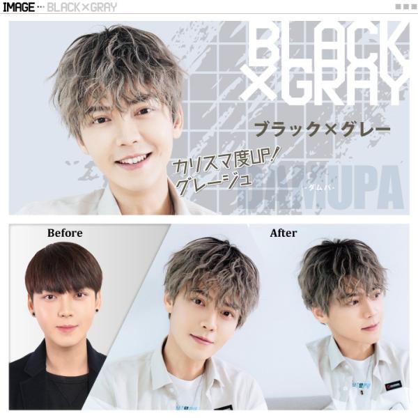 ウィッグ メンズウィッグ ブラック × グレー グレージュ ネット付き 洗える ショート パーマ ウ...