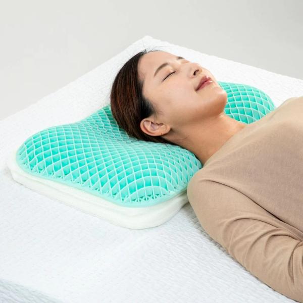枕 ピロー 肩こり 二段階高さ TPE 通気性 快眠枕 ジェル のような 快眠タイムズ ぷるぷるエア...