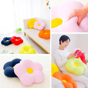 クッション おしゃれ 花 ビーズクッション 座...の詳細画像2