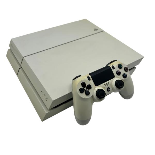 ■SONY PS4 CUH-1100A ホワイト 本体 コントローラー付き 動作確認済み 左スティッ...