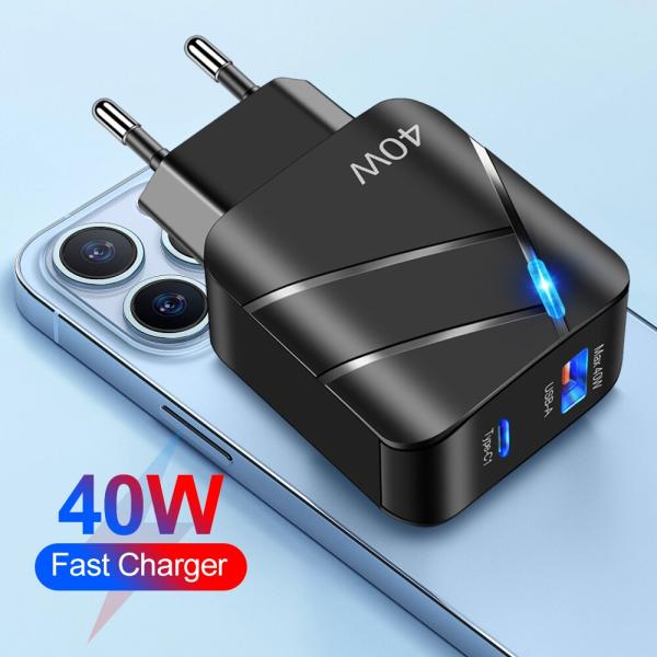 USB C急速充電器アダプター,壁充電器,40w,pd,qc 3.0,iPhone 14, 13, ...