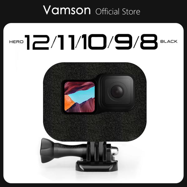 Vamson-goproヒーロー用フロントガラスフォームケース、ノイズリダクションカバー、カメラ、風...