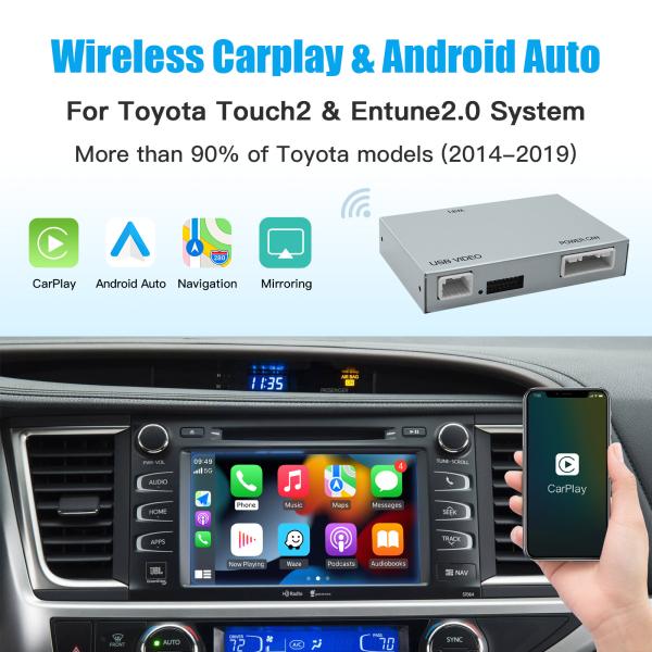 AppleおよびAndroid向けのCarplayワイヤレスデコーダー,Toyota touch2車...