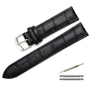 Calme 腕時計 ベルト 本革 クロコ型押し レザー 時計 バンド 交換ベルト 12mm 〜 22mm 交換説明書付き