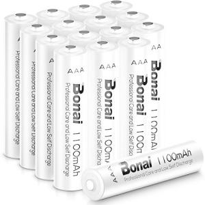 BONAI 単4充電池 ニッケル水素電池 単4 16個パック 高容量1100mAh CEマーキング取得 UL認証済み 自然放電