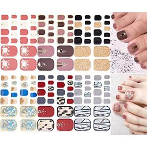 NAILDOKI 6種類 損傷のない 足の爪 ネイルシール ネイルステッカー ネイルラップ ネイルアクセサリー リアルネイルジェールステッカー 女性