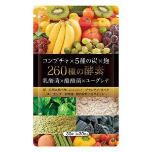 コンブチャ × 5種の炭 × 麹 260種の酵素 乳酸菌 ×酪酸菌 × ユーグレナ バイオペリンR ミドリムシ 穀物麹 難消化性デキストリン サプリメ