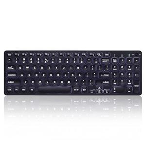 Perixx ペリックス PERIBOARD-733B ワイヤレス バックライトキーボード 無線 USBレシーバー パンタグラフキー 白色ライト 極薄