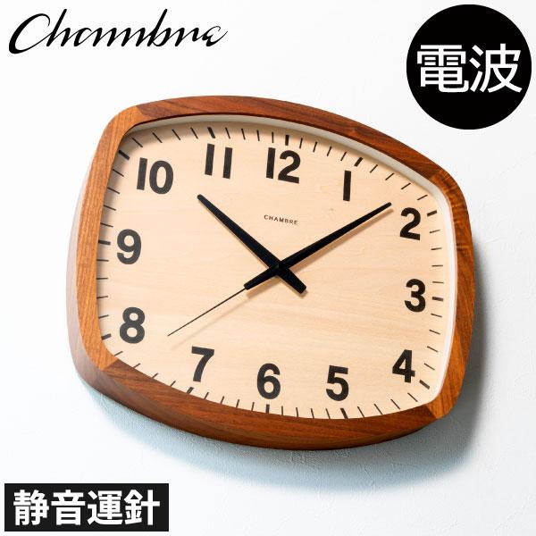 掛け時計 おしゃれ 静音 壁掛け時計 幅約30cm 木目調 寝室 リビング 北欧 モダン CHAMB...