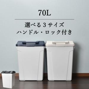 ゴミ箱 おしゃれ ダストボックス 屋外 大型 スリム 蓋 フタ付き ロック付き 大容量 ベランダ ワイド ごみ箱 生ゴミ 日本製 アスベル ハンドル付 分別ペール 70L