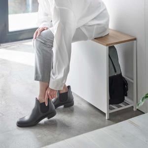 収納ベンチ 玄関イス 収納ラック 天然木製 お...の詳細画像3