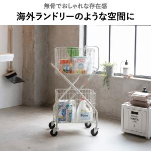 ランドリーバスケット 2段 洗濯カゴ キャスタ...の詳細画像2