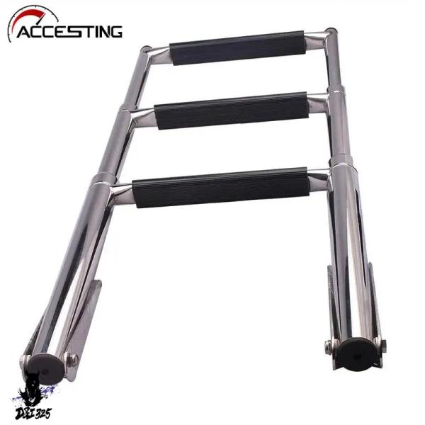 【互換品】 マリンボート ヨット プール 3ステップ鏡面ステンレス伸縮しご 社外製